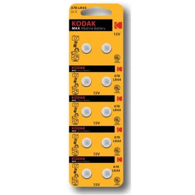 Элемент питания алкалиновый "таблетка" LR44/LR1154/AG13/G13 MAX Button Cell (блист.10шт) KODAK Б0044718