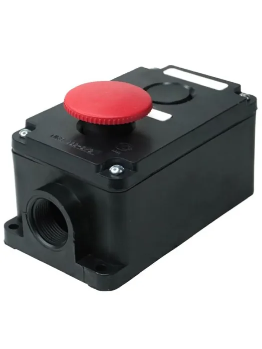 Пост управления ПКЕ 222-2 У2 10А 660В 2 элемента черн. цилиндр и красн. гриб накладной IP54 Электротехник ET519077