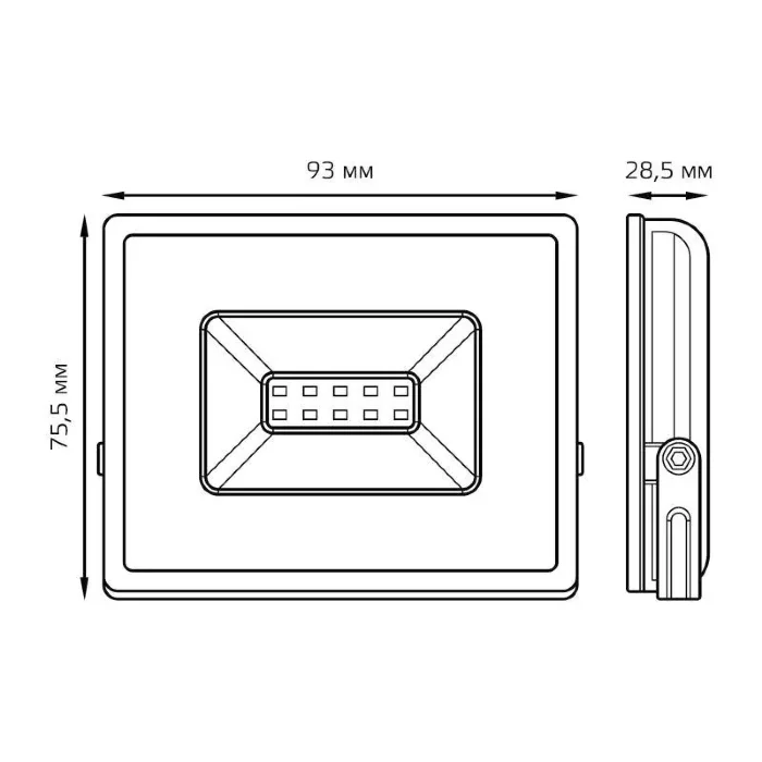 Прожектор светодиодный Elementary 10Вт 6500К IP65 900лм 200-240В ДО черн. GAUSS 613100310