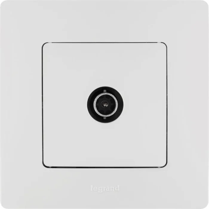 Розетка телевизионная TV СП Etika 2дБ 0-2400МГц с топологией "звезда" механизм бел. IEK 672251