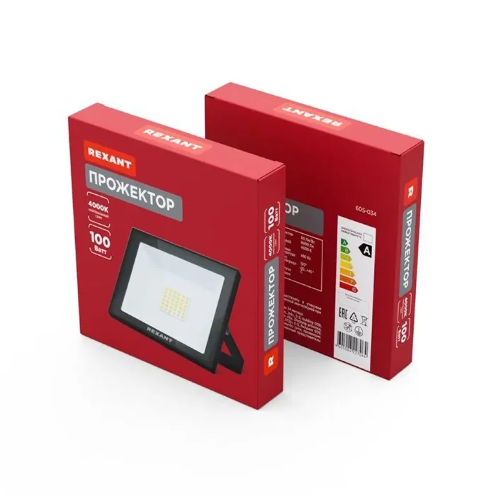 Прожектор СДО 100Вт 8000лм 4000К черн. корпус Rexant 605-034