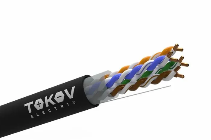 Кабель витая пара U/UTP 4х2х24AWG (0.48мм) кат.5E PE Fluke tested (м) TOKOV ELECTRIC TKE-C05-U/UTP-42-5E-305-OD
