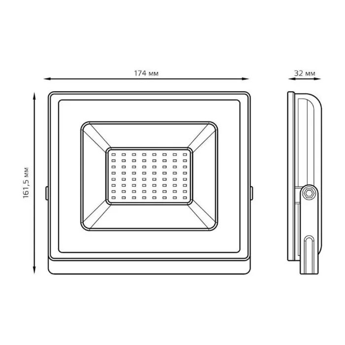 Прожектор светодиодный Elementary 50Вт 6500К IP65 4500лм 200-240В ДО черн. GAUSS 613100350