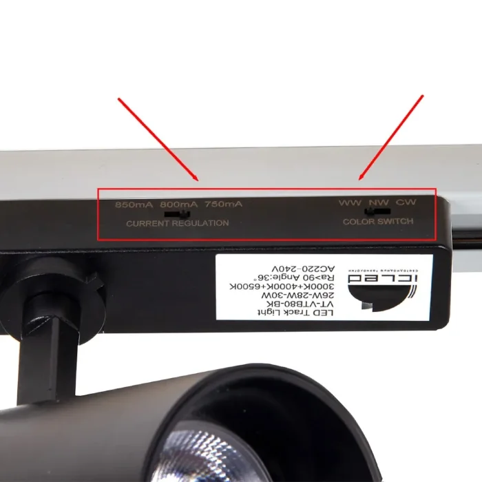 Светодиодный трековый светильник 2L VTB80 PX100(220VAC, 26-30W, 3000/4000/6500K, 36°, CRI>90,черный)