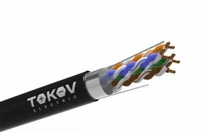 Кабель витая пара F/UTP 4х2х24AWG (0.48мм) кат.5E PE Fluke tested (м) TOKOV ELECTRIC TKE-C05-F/UTP-42-5E-305-OD