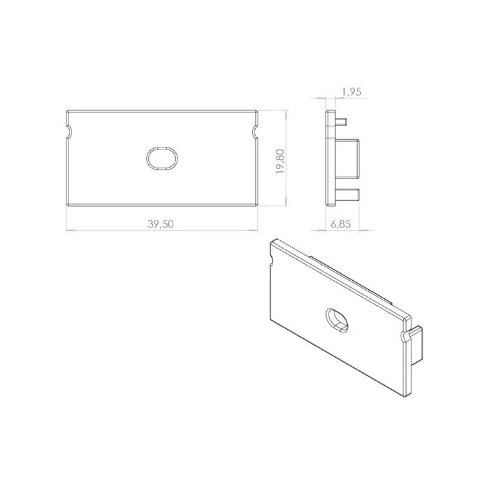 Заглушка с отверстием для профиля (776)