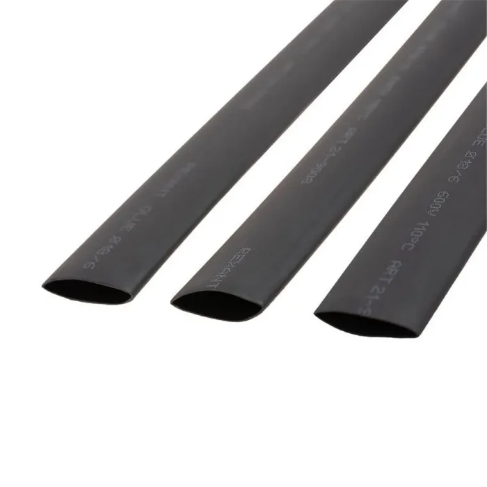 Трубка термоусадочная двустенная клеевая 18/6 (3:1) черн. 1м Rexant 21-9008