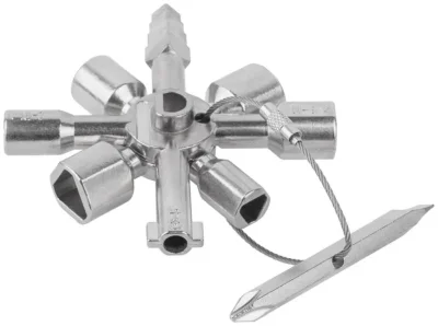 Ключ универсальный для электрошкафов 10-в-1 двусторонняя CrV бита РН2/SL7 FIT 60110