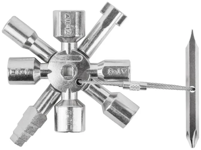 Ключ универсальный для электрошкафов 10-в-1 двусторонняя CrV бита РН2/SL7 FIT 60110