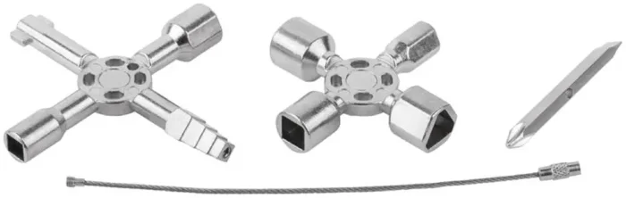 Ключ универсальный для электрошкафов 10-в-1 двусторонняя CrV бита РН2/SL7 FIT 60110