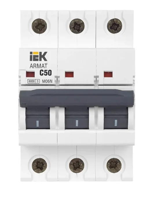 Выключатель автоматический модульный 3п C 50А M06N ARMAT IEK AR-M06N-3-C050