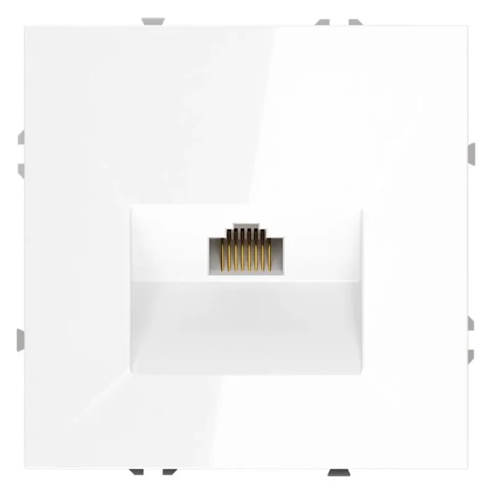 Розетка компьютерная 1-м СП S70 RJ45 кат.6 механизм бел. глянцевый Voltum VLS060101