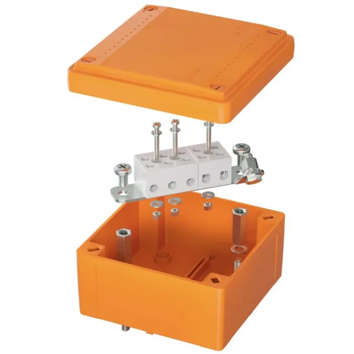 Коробка ответвительная FS 100х100х50мм IP56 5п 450В 20А 10кв.мм с гладкими стенками и клеммниками пластик. DKC FSB10510