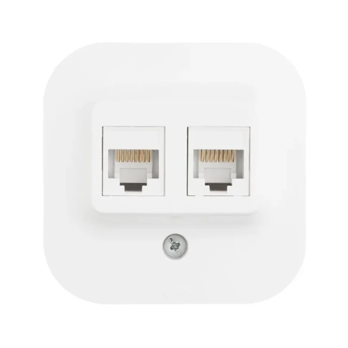 Розетка компьютерная 2-м ОП Quteo RJ45 кат.5E UTP бел. Leg 782228