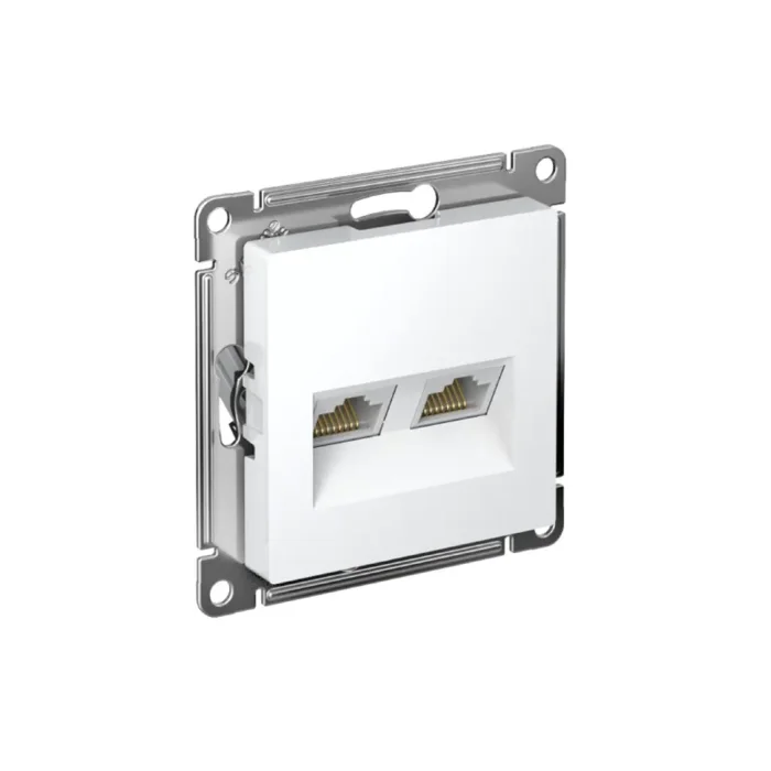 Розетка компьютерная 2-м AtlasDesign RJ45 кат.5E механизм бел. SE ATN000185