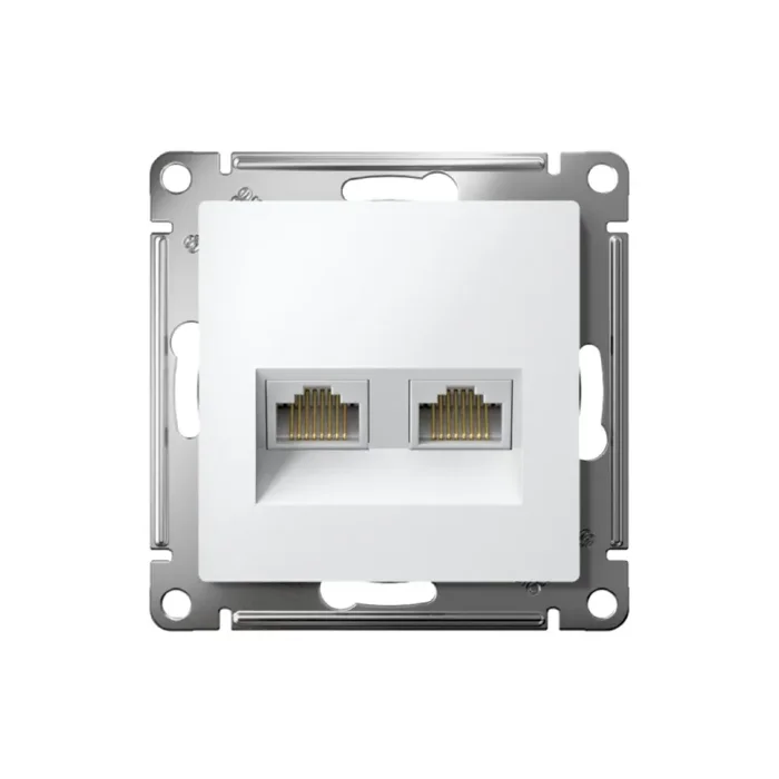 Розетка компьютерная 2-м AtlasDesign RJ45 кат.5E механизм бел. SE ATN000185