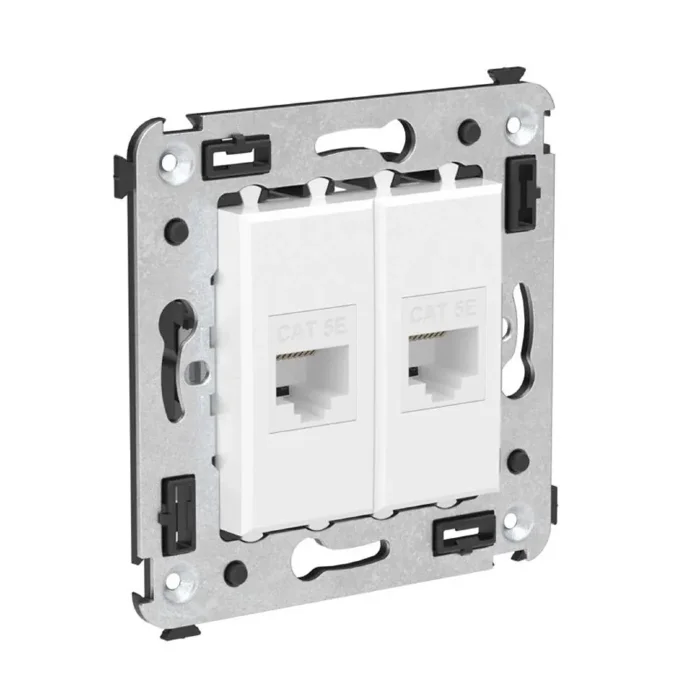 Розетка компьютерная 2-м СП Avanti "Белое облако" RJ45 кат.5E без шторок механизм DKC 4400664