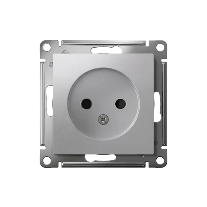 Розетка 1-м СП AtlasDesign 16А IP20 без заземл. защ. шторки механизм алюм. SE ATN000349