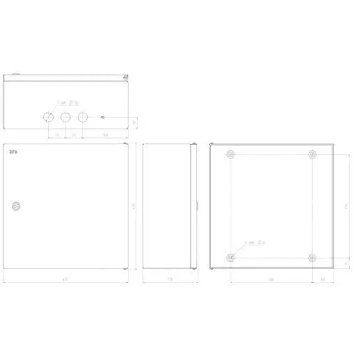 Корпус навесной металл. SIMPLE ЩМПг-05 IP54 400х400х175 Эра Б0047694