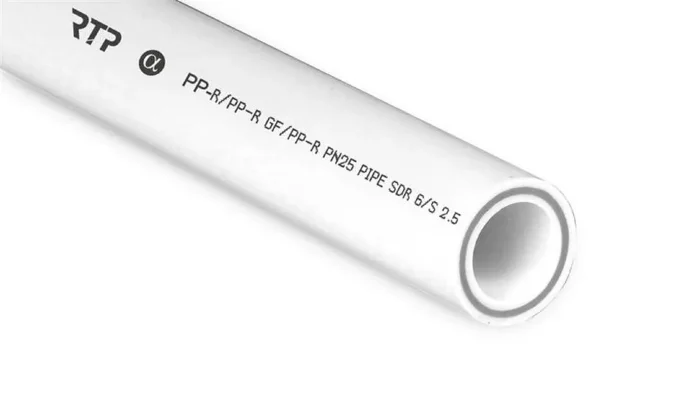 Труба PPR 40х6.7 PN25 стекловолокно бел. (дл.2м) RTP 14154