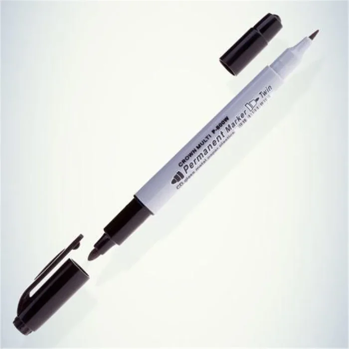 Маркер перманентный двухсторонний "Multi Marker Twin" 2мм/1мм пулевидный черн. Crown Б0048242
