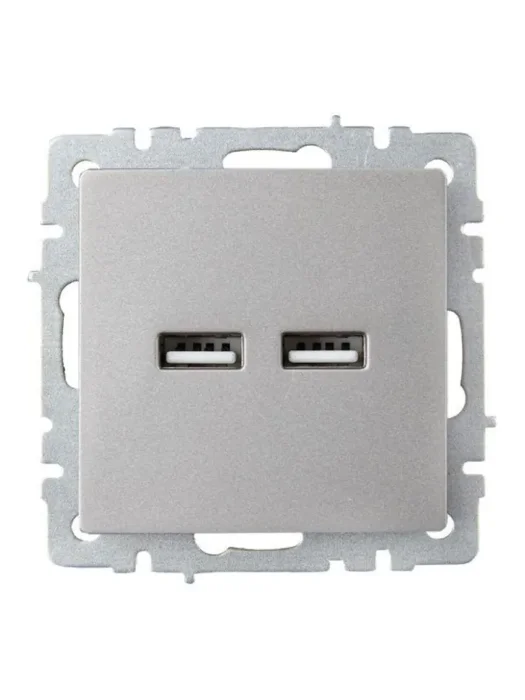 Розетка BRITE USB A+A 3.1А РЮ10-1-БрС механизм сталь IEK BR-U21-D31-K46