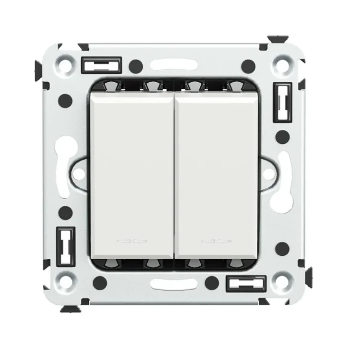 Выключатель 2-кл. 2мод. СП Avanti "Белое облако" 16А IP20 бел. DKC 4400104
