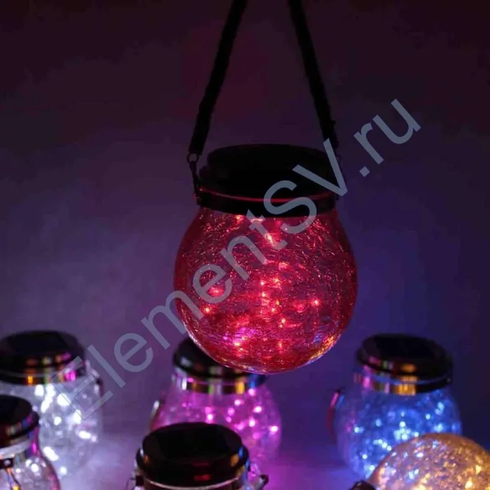 Светильник декоративный горшочек на солнечных батареях, red, GOR4