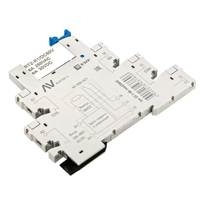 Реле промежуточное РП slim 23/1 6А 230В AC с розеткой в сборе EKF rps-23-1-60-rms230AC