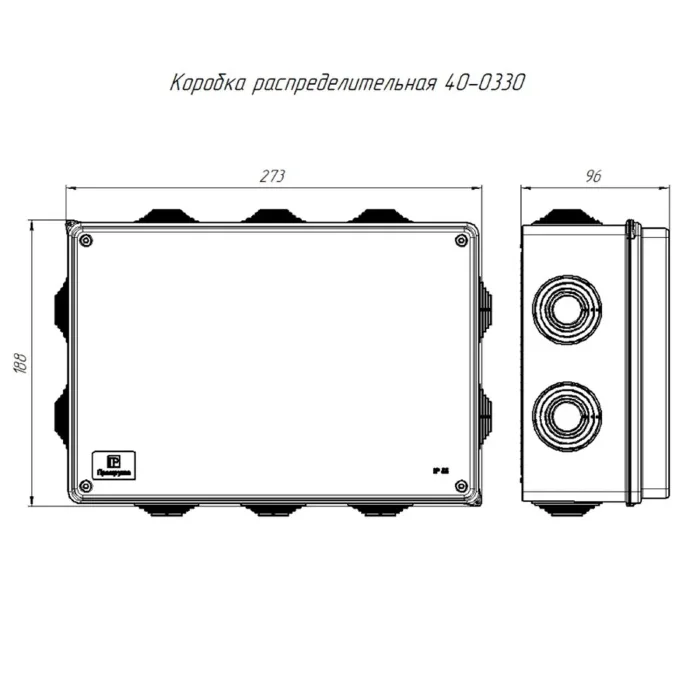 Коробка распределительная ОП безгалогенная (HF) 260х175х90 Промрукав 40-0330