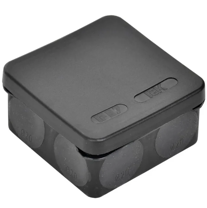 Коробка распаячная ОП КМ42435 80х80х40мм IP67 8 вводов черн. IEK UKO21-080-080-040-K02-66
