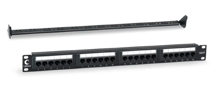 Патч-панель 19дюйм 1U 24 порта PL-24-Cat.6-Dual Cabeus 7128c