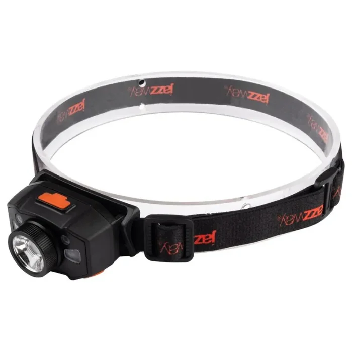 Фонарь аккумуляторный налобный AccuH1-L5WZ-og zoom LED 5Вт + 2хRED SMD IP54 5 режимов: 100проц. 180лм 3.5ч/50проц. 110лм 5.5ч/30проц. 65лм 15ч/красн. 28ч/мигающ. красн. 12ч аккум. 0.8А.ч управл. жестами черн./оранж. JazzWay 5036611