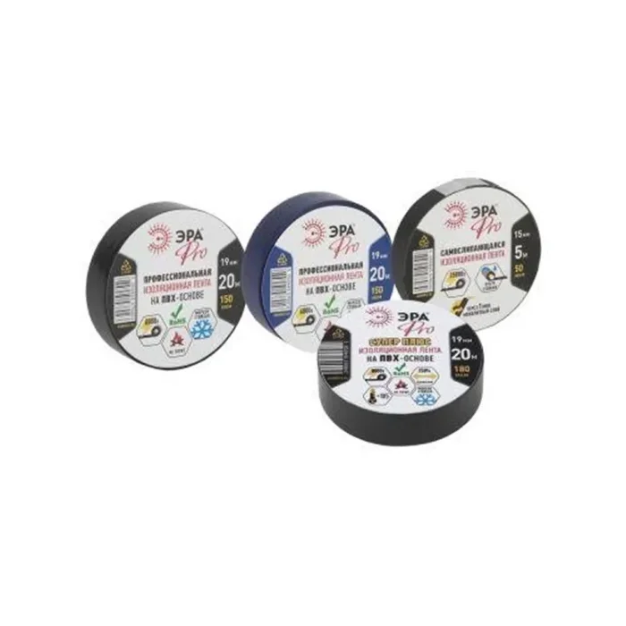 Изолента ПВХ Супер Плюс 19ммх20м PRO180BLACK 180мкр черн. ЭРА Б0027915