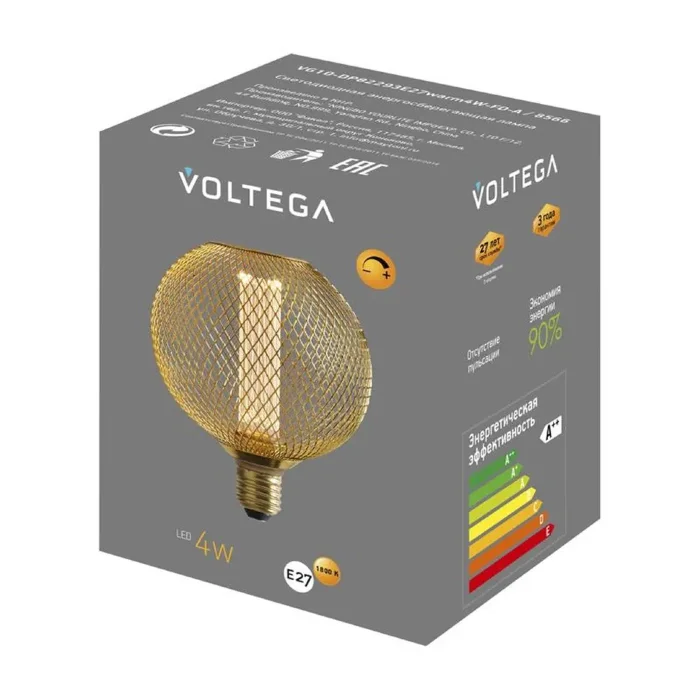 Лампа светодиодная Loft Led DP82293 4Вт 1800К E27 DIM Voltega 8566