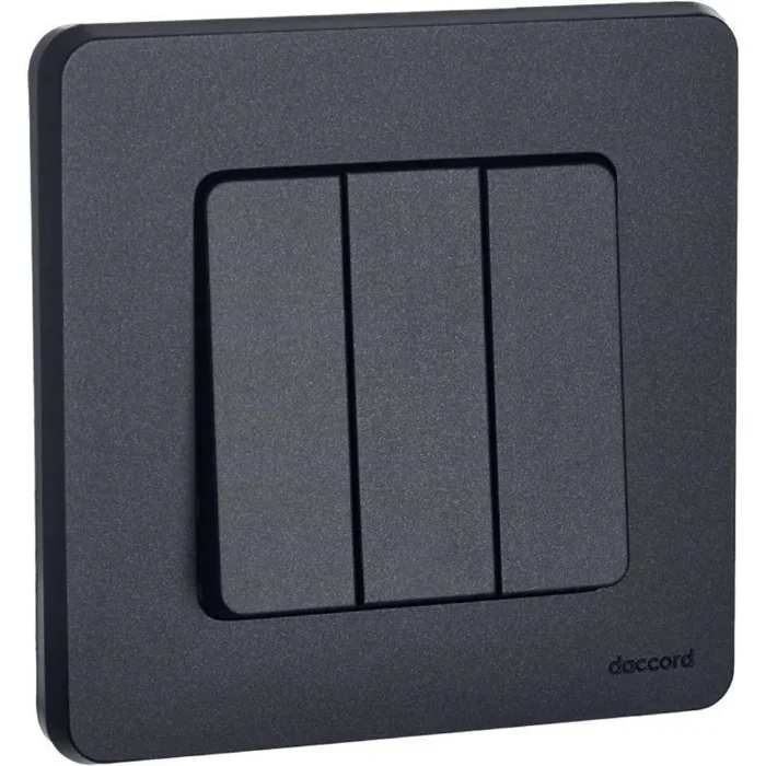 Выключатель 3-кл. Inspiria 10АХ 250В винтов. зажимы антрацит Leg 673543