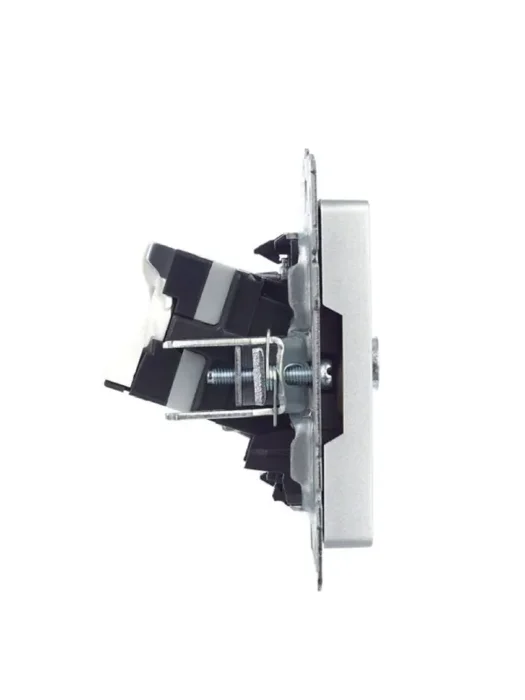 Розетка компьютерная + телевизионная 2-м Brite РТВ/РК12-БрА RJ45 кат.5E + TV механизм алюм. IEK BR-AK20-1-K47