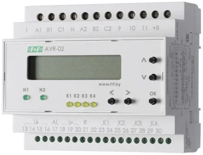 Устройство управления резервным питанием AVR-02 (3х400В+N; 5 перекл. х8А; IP20) F&amp;F EA04.006.004