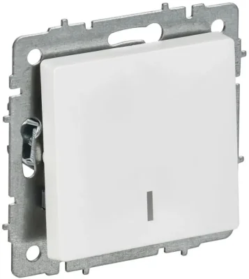 Выключатель 1-кл. СП BRITE ВС10-1-1-БрАБ 10А с индикацией механизм арктич. бел. IEK BR-V10-1-10-K91