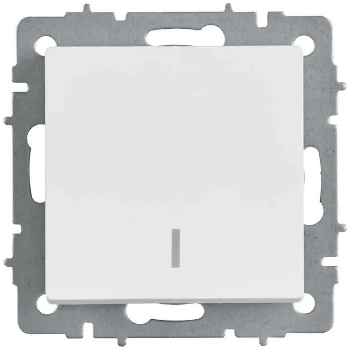 Выключатель 1-кл. СП BRITE ВС10-1-1-БрАБ 10А с индикацией механизм арктич. бел. IEK BR-V10-1-10-K91