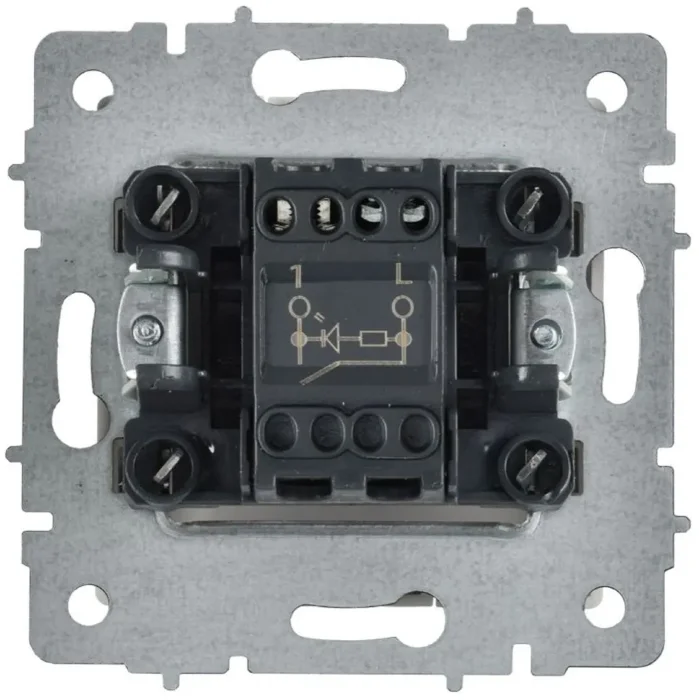 Выключатель 1-кл. СП BRITE ВС10-1-1-БрАБ 10А с индикацией механизм арктич. бел. IEK BR-V10-1-10-K91