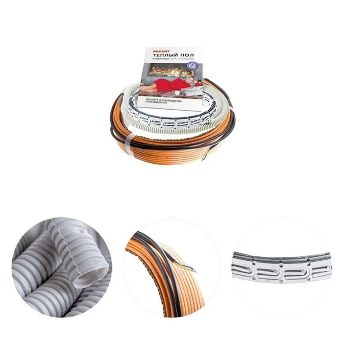 Комплект &quot;Теплый пол&quot; (кабель) двухжил. 300Вт 20м 1.3-2.6кв.м RND-20-300 в стяжку Rexant 51-0513-3