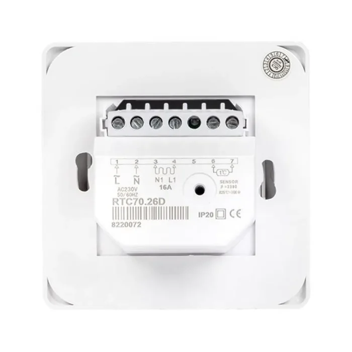 Термостат механический MTT-2 (OTN-1991; RTC 70.26; MST-1; R70XT; MT-26; M5.713) 16А 3.6кВт для теплых полов датчик пола бел. Basic EKF mtt-2