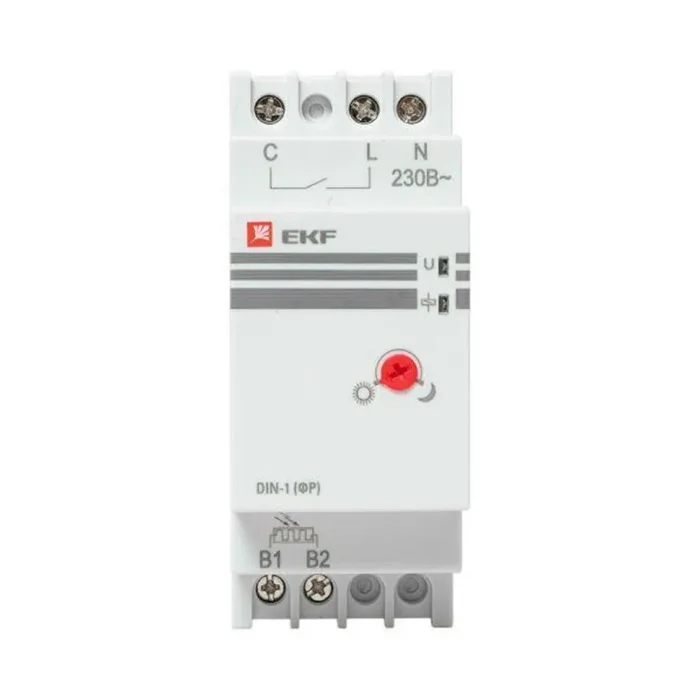 Фотореле с выносным датчиком DIN-1 (ФР) 2-100Лк 25А (3000Вт) EKF fr-din-1-25