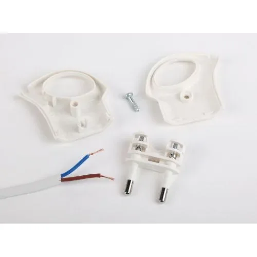 Вилка V1 6А без заземл. с кольцом непрямой ввод (10/200/9600) бел. ЭРА Б0019182