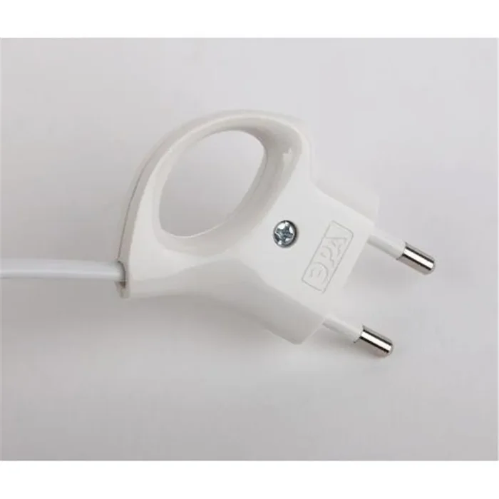 Вилка V1 6А без заземл. с кольцом непрямой ввод (10/200/9600) бел. ЭРА Б0019182