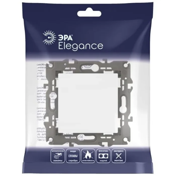 Выключатель 1-кл. СП Elegance 14-1101-01 10А IP20 250В 10AX механизм бел. Эра Б0034207