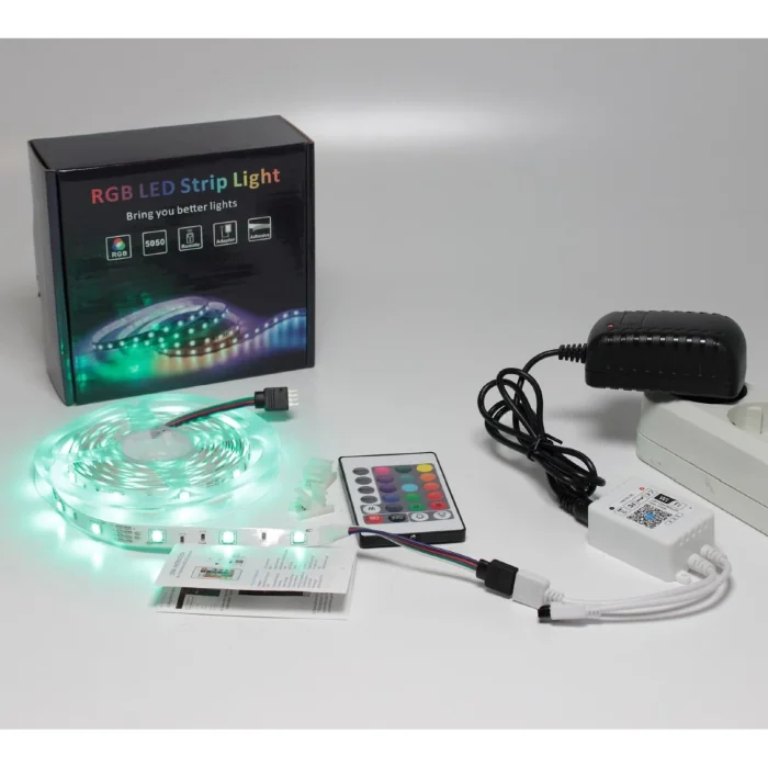 Набор светодиодной ленты 5XRGB30-A01 X11 (12V, RGB 30led/m 5m, IR, Wi-Fi, адаптер 220V, IP20)