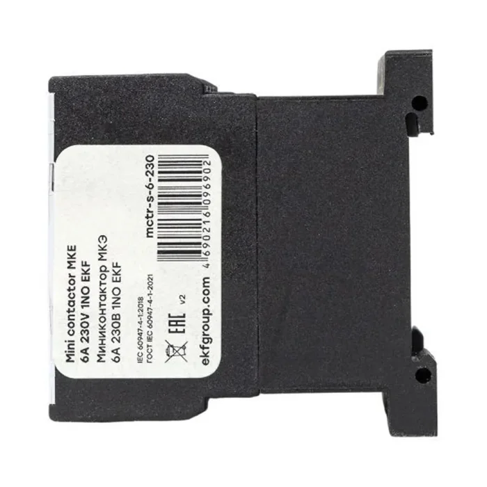 Мини-контактор МКЭ 6А кат. 230В AC 1НО PROxima EKF Mctr-s-6-230
