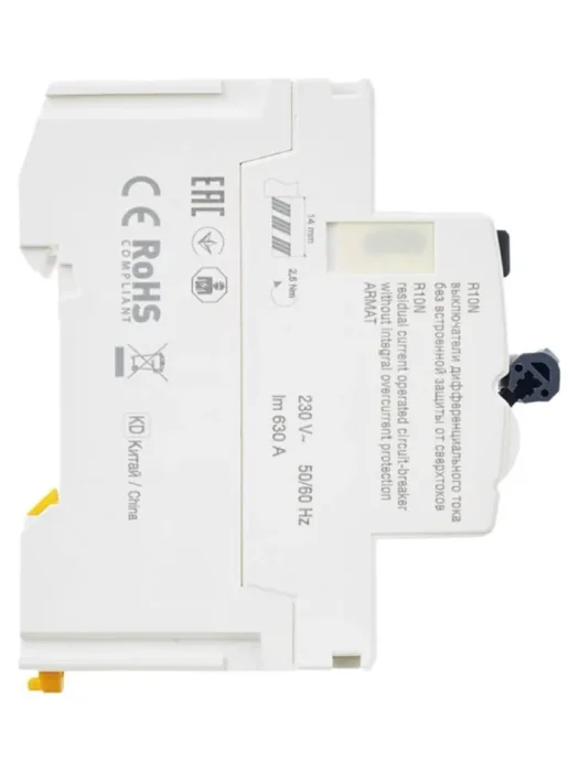 Выключатель дифференциального тока (УЗО) 2п 63А 30мА тип AC ВДТ R10N ARMAT IEK AR-R10N-2-063C030